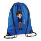 Personalised Kids String Bag with Custom Name School Boy Design