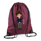 Personalised Kids String Bag with Custom Name School Boy Design