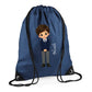 Personalised Kids String Bag with Custom Name School Boy Design