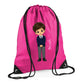Personalised Kids String Bag with Custom Name School Boy Design