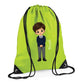 Personalised Kids String Bag with Custom Name School Boy Design