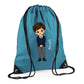 Personalised Kids String Bag with Custom Name School Boy Design