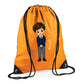 Personalised Kids String Bag with Custom Name School Boy Design