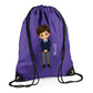Personalised Kids String Bag with Custom Name School Boy Design