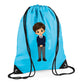 Personalised Kids String Bag with Custom Name School Boy Design