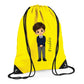 Personalised Kids String Bag with Custom Name School Boy Design
