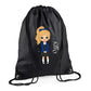Personalised Kids String Bag with Custom Name School Girl Design