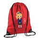 Personalised Kids String Bag with Custom Name School Girl Design