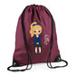 Personalised Kids String Bag with Custom Name School Girl Design