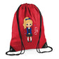 Personalised Kids String Bag with Custom Name School Girl Design