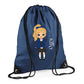 Personalised Kids String Bag with Custom Name School Girl Design