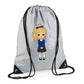 Personalised Kids String Bag with Custom Name School Girl Design