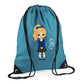 Personalised Kids String Bag with Custom Name School Girl Design