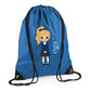 Personalised Kids String Bag with Custom Name School Girl Design