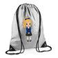 Personalised Kids String Bag with Custom Name School Girl Design