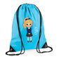 Personalised Kids String Bag with Custom Name School Girl Design