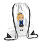 Personalised Kids String Bag with Custom Name School Girl Design