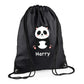 Personalised Panda Kids String Bag with Custom Name