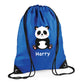 Personalised Panda Kids String Bag with Custom Name