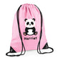 Personalised Panda Kids String Bag with Custom Name