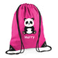 Personalised Panda Kids String Bag with Custom Name
