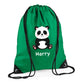Personalised Panda Kids String Bag with Custom Name