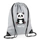 Personalised Panda Kids String Bag with Custom Name