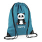 Personalised Panda Kids String Bag with Custom Name