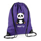 Personalised Panda Kids String Bag with Custom Name