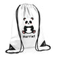 Personalised Panda Kids String Bag with Custom Name
