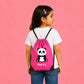 Personalised Panda Kids String Bag with Custom Name