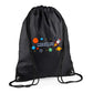 Personalised Space Rocket Kids String Bag with Custom Name