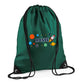 Personalised Space Rocket Kids String Bag with Custom Name