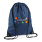Personalised Space Rocket Kids String Bag with Custom Name