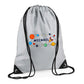 Personalised Space Rocket Kids String Bag with Custom Name