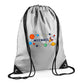 Personalised Space Rocket Kids String Bag with Custom Name