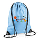 Personalised Space Rocket Kids String Bag with Custom Name