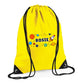 Personalised Space Rocket Kids String Bag with Custom Name