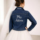 Personalised Bridal Denim Jacket Custom Embroidered Mrs