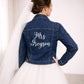 Personalised Bridal Denim Jacket Custom Embroidered Mrs