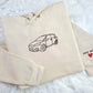Personalised Car Portrait Embroidered Hoodie Custom