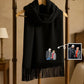 Personalised Couple Portrait Embroidered Winter Scarf