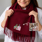 Personalised Couple Portrait Embroidered Winter Scarf