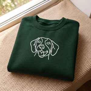 Personalized Dog Face Photo Sweatshirt | Custom Embroidered Pet Portrait Sweater