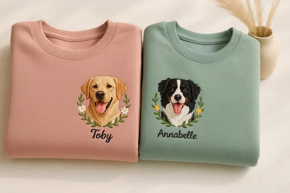 Personalised Dog Portrait Embroidered Sweatshirt Jumper