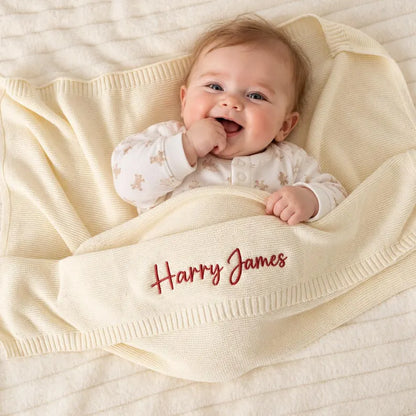 Personalised Embroidered Baby Blanket Custom Name Gift