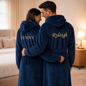 Personalised Embroidered Bathrobe Custom Name Unisex Robe