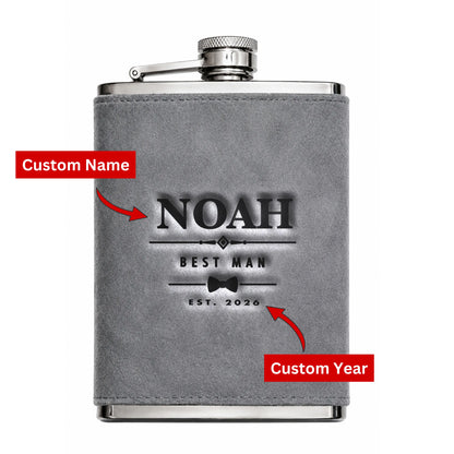 Personalised Engraved Hip Flask for Best Man Wedding Gift