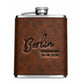 Personalised Engraved Leather Hip Flask for Groomsmen