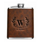 Personalised Leather Hip Flask with Engraved Monogram